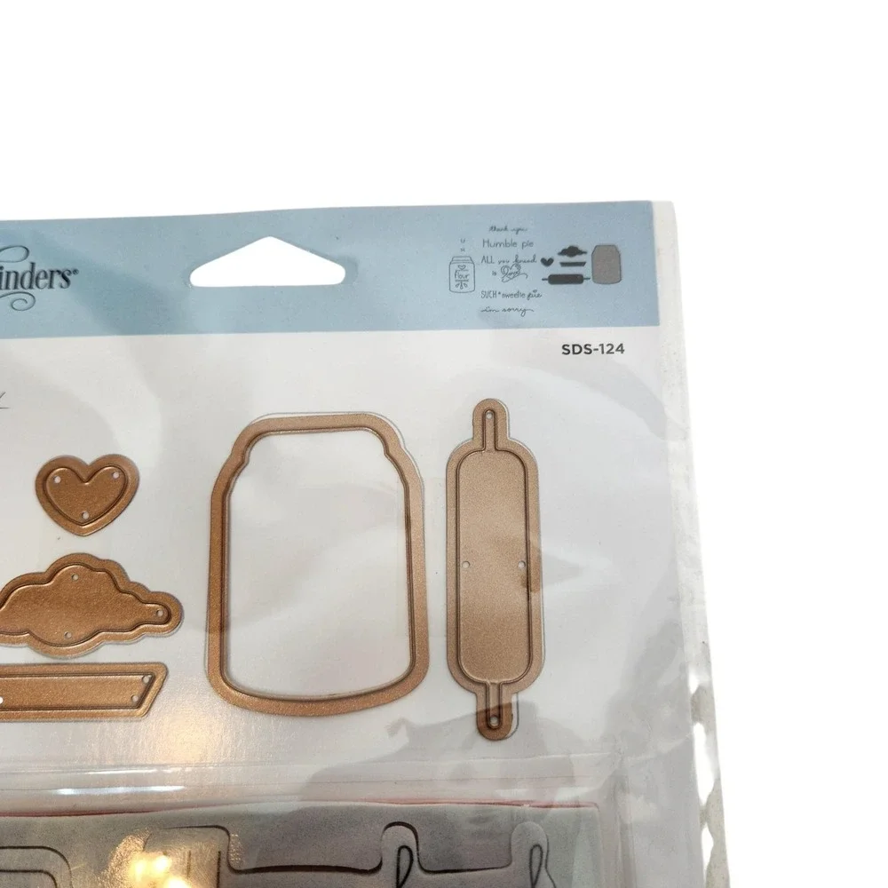 Spellbinders Flour Power Stamp & Die Template Set 5 Dies 8 Stamps Baking SDS-124